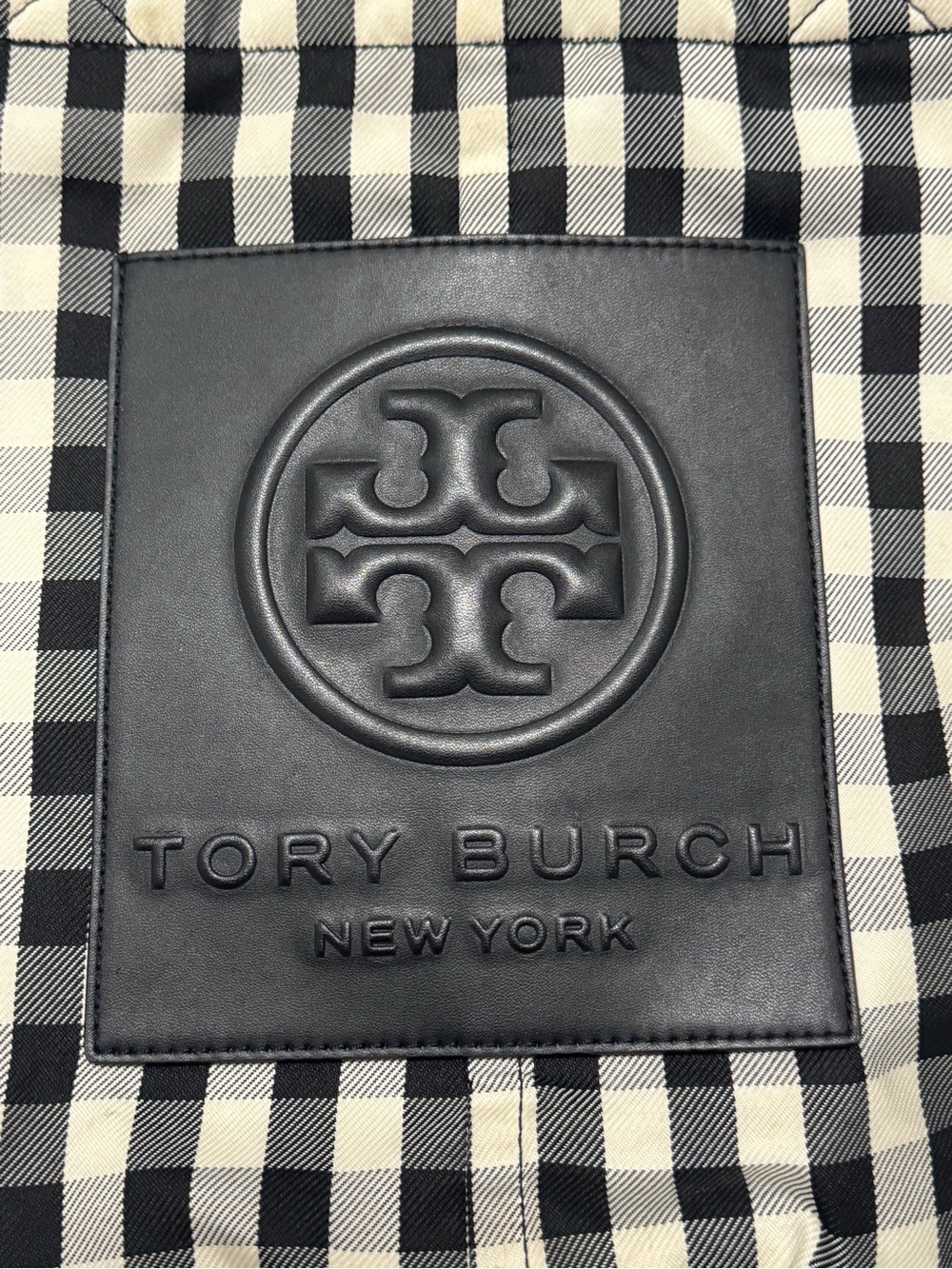 Tory Burch Piper Black & White Gingham Tote - Picture 7 of 16